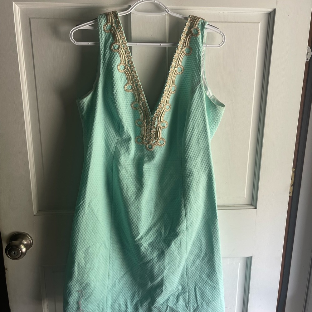 Lilly Pulitzer Turquoise and Gold Dress